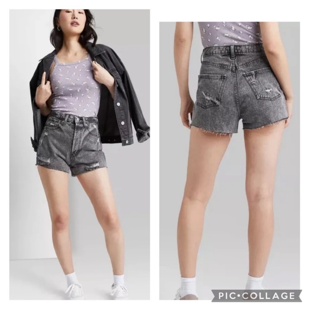 Wild Fable Highest Rise Cut Off Button Fly Jean Shorts Gray Size 14